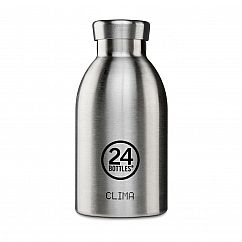 24Bottles Thermosflasche / Isolierflasche 0,33 L CLIMA aus Edelstahl, steel - kleine Trinkflasche