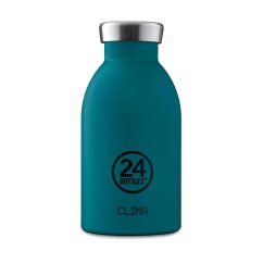Thermosflasche CLIMA in stone atlantic blue: doppelwandige Trinkflasche 0,33 l aus Edelstahl im handlichen Format. > auslaufsicher > + 24 h kalt oder 12 h heiß > BPA-frei
