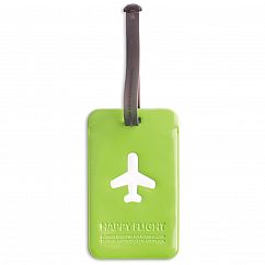 Kofferanhänger Happy Flight Square Luggage Tag grün