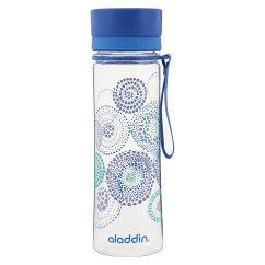Leichte, robuste Trinkflasche AVEO mit 0,6 l und blauen Kreis Muster. Aus BPA-freiem Tritan Kunststoff. Mit Schnelltrinkverschluss. Auslaufsicher ...