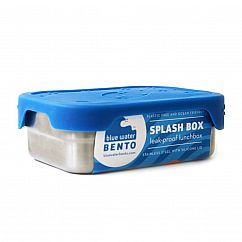 Brotdose aus Edelstahl mit Silikondeckel in blau - SPLASH BOX von ECOlunchbox