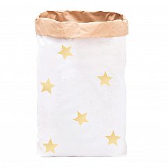 DIY Paperbag mit goldenen Sternen - Eulenschnitt - Papiertüte XXL