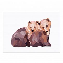 Postkarte Mosaik - Kleine Bären