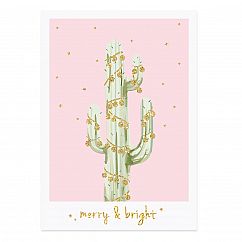 Postkarte Kaktus XMAS - Merry & Bright