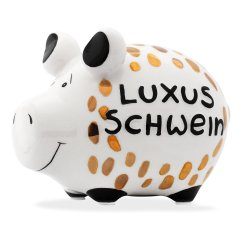 Sparschwein aus Keramik von KCG Chaoskind - Sondermodell - Goldedition - Luxus Schwein - goldener Lack