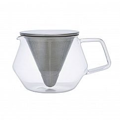 Glaskanne - Teekanne aus Glas - mit Edelstahlfilter - Carat - 600 ml - Kinto