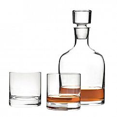 Whiskyset AMBROGIO von Leonardo Design - 2 Tumbler Gläser und 1 Karaffe mit Glasstopfen.