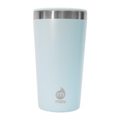 To go Trinkbecher T16 ice blue von MIZU: doppelwandiger Thermobecher 0,45 l aus Edelstahl in hellblau für Kaffee, Tee, Säfte und mehr.
