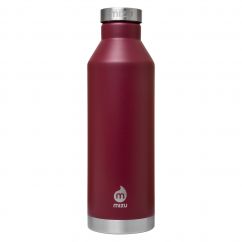 Trinkflasche V8 von MIZU - doppelwandige Thermosflasche in dunkelrot burgundy.
