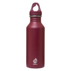 Edelstahl Trinkflasche M5 in dunkelrot von MIZU Design. Modell Enduro burgundy red mit 0,5 Liter Volumen - Frontansicht