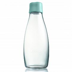 Retap Trinkflasche 05 aus Glas mit Druckdeckel in mintblau.