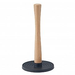 Rollenhalter Rig-Tig by Stelton - schwarz - mit Holzstil aus Gummibaumholz