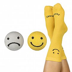 Socken 2er-Set, Monday-Friday Socks - Fashionsocken von doiy design. Sockenpaar in grau und gelb.
