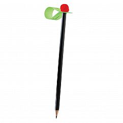 Bleistift mit Pompon-Magnet, rot